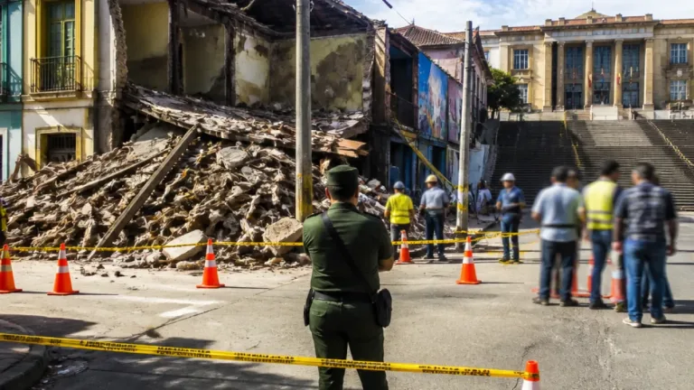 Casa de tres pisos colapsa en el centro de Pereira; zona permanece acordonada