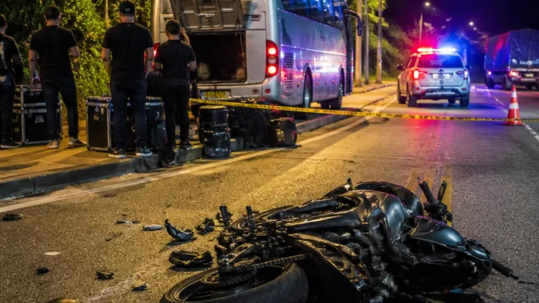 Choque entre bus de agrupación musical y motocicleta en Barbosa deja dos muertos