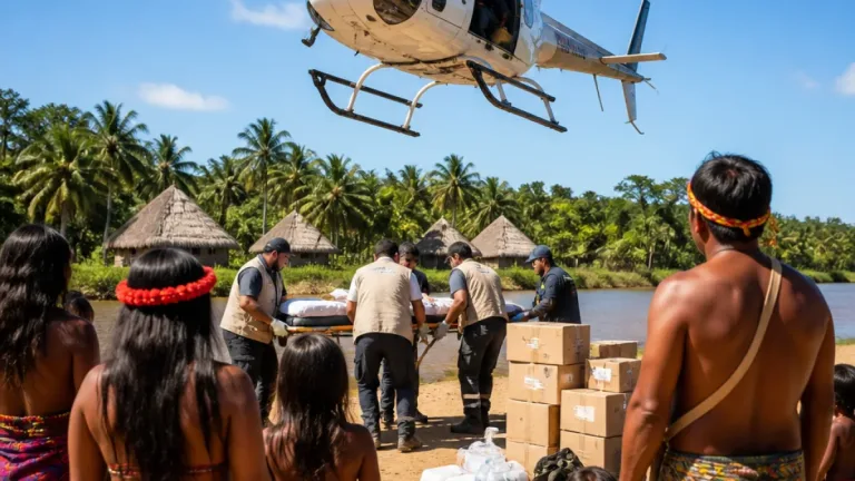 Evacúan aeromédicamente a dos niños indígenas y entregan 1.970 unidosis en comunidad Tencua