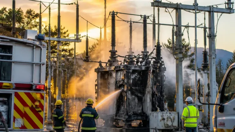 Explosión en subestación de Tivo provoca incendio; transformador quedó calcinado y sin heridos