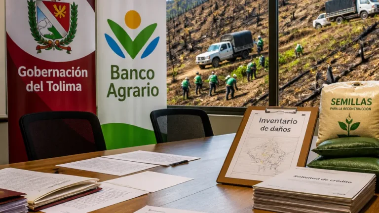 Gobernación del Tolima pacta alivios crediticios y programas de empleo para afectados por incendios