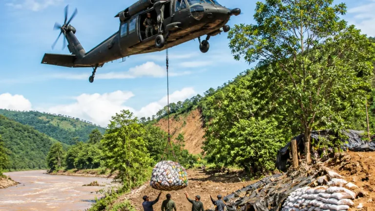 Helicóptero Black Hawk llevó 2,5 toneladas de ayuda a veredas aisladas en El Castillo y Acacías