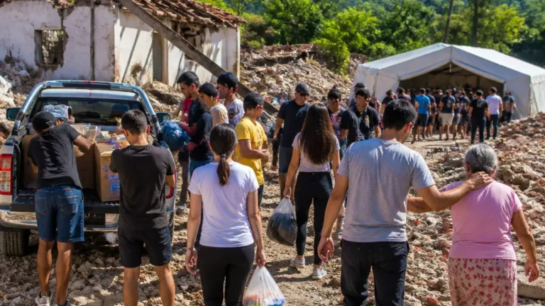 Jóvenes de Palestina organizan traslados y recolectas para familias afectadas por el terremoto