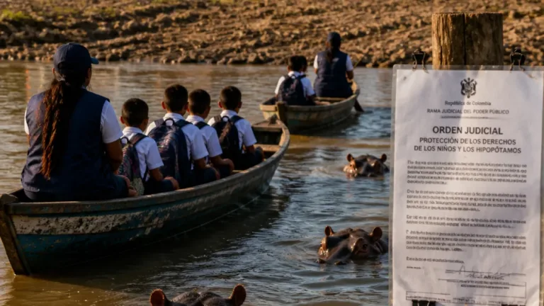 Juzgado ordena medidas urgentes por hipopótamos que ponen en riesgo a 23 niños en Puerto Nare