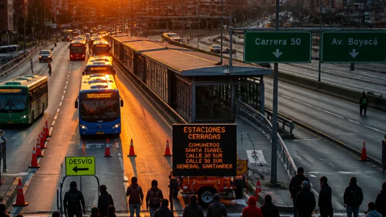 Manifestación en NQS y Primero de Mayo detiene estaciones y altera rutas de TransMilenio