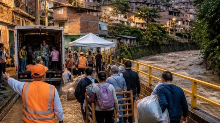 Medellín: evacuación preventiva de 73 viviendas en Manrique por riesgo de avenida torrencial
