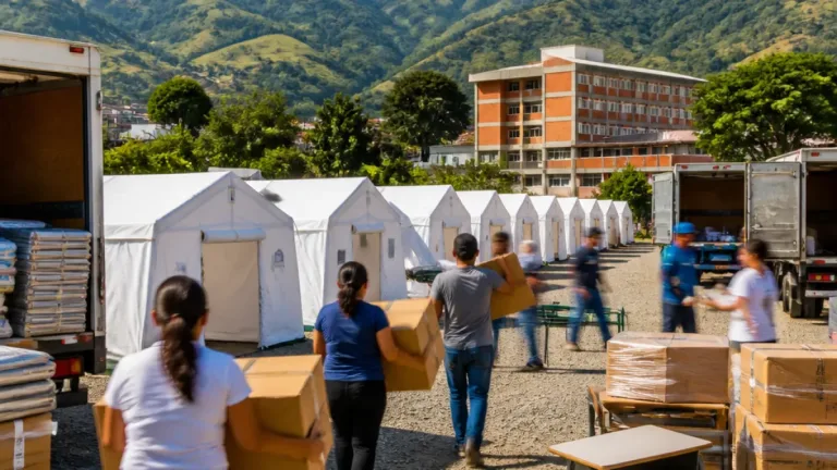 Quindío recibe 45 carpas adicionales para aulas temporales tras el sismo; ya suman 126
