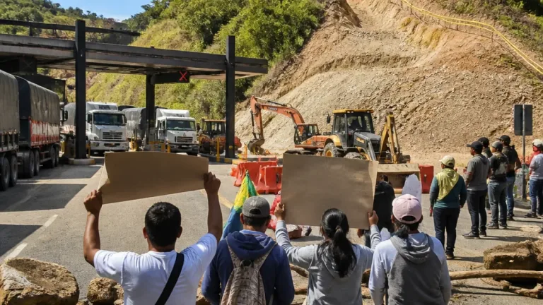 Reapertura parcial de la vía Bucaramanga–Bogotá se pospuso; transportadores anuncian nuevas protestas