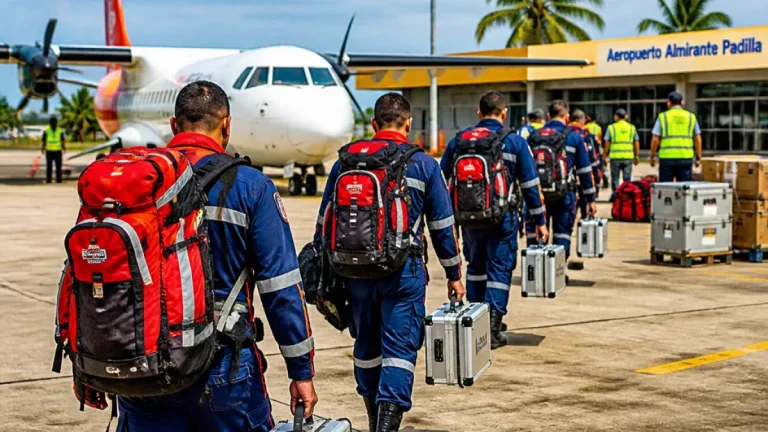 Riohacha recibió a brigada internacional de rescatistas que partió hacia Cali tras el sismo