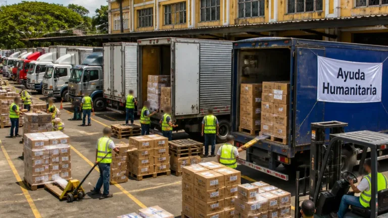 Siete tractomulas y dos furgones llegan al Valle con ayuda para las víctimas del terremoto