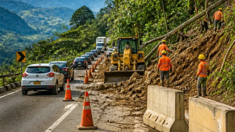Terremoto deja 13 corredores viales afectados; en Quindío la vía Calarcá–Cajamarca opera a un carril