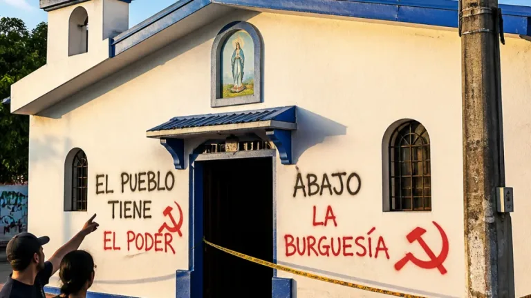 Vandalizan con grafitis la iglesia Techo Azul en Cúcuta; investigan motivaciones políticas