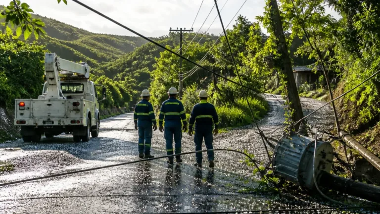 Vendavales y granizo dejan daños en redes eléctricas y cortes de energía en el sur de La Guajira
