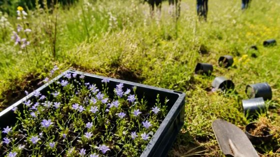 Botanici vysadili 84 rostlin kriticky ohroženého zvonovce na Babinských loukách u Malečova