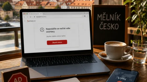 Mělník: problém s načtením nastavení souhlasu Seznam.cz může ovlivnit personalizaci reklam