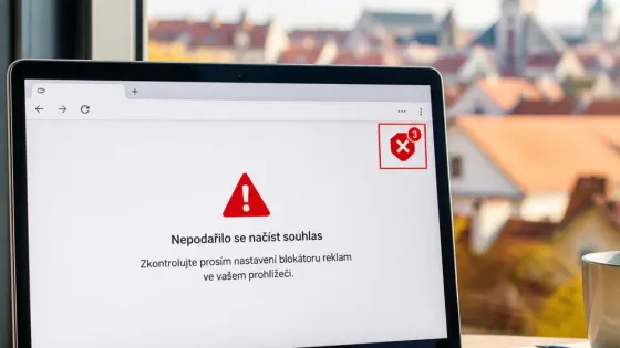 Slaný: problémy s načítáním souhlasu na webech kvůli zablokovanému skriptu