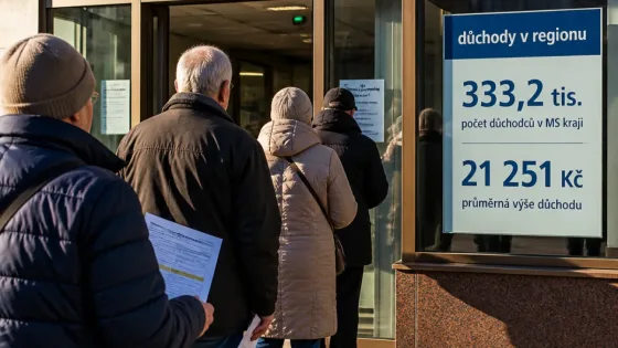 V Moravskoslezském kraji pobíralo důchody 333,2 tisíce lidí, průměrný starobní důchod je 21 251 Kč