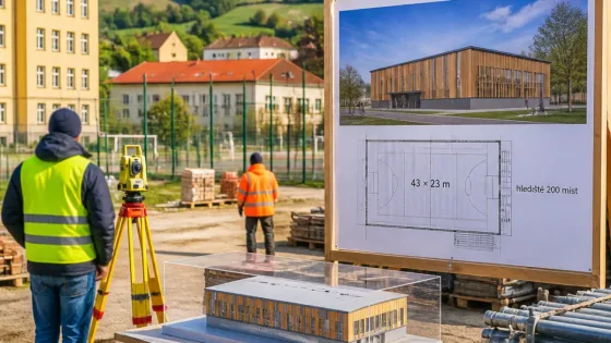 Valašské Meziříčí plánuje novou tělocvičnu na ZŠ Křižná, kapacita hlediště 200 míst