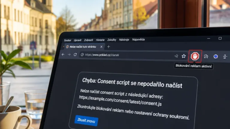 Český Těšín: problém s načítáním stránky kvůli souhlasům a rozšířením prohlížeče