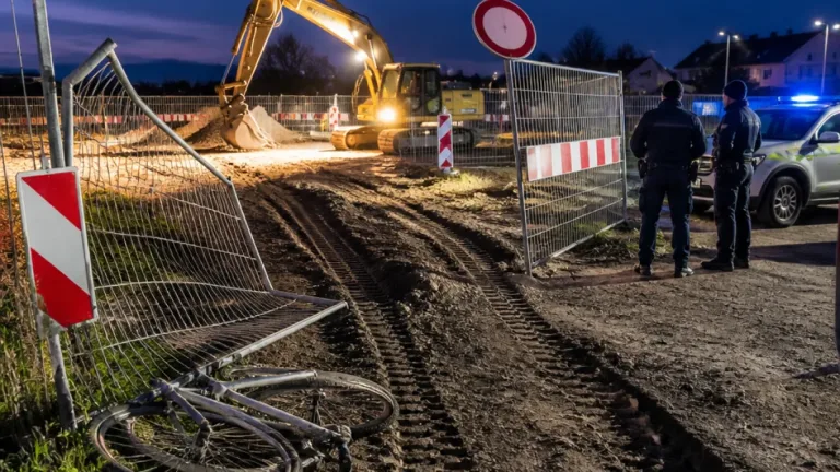 Cyklista na stavbě u Blučiny spadl před bagr. Strážníci varují před vjezdem na staveniště