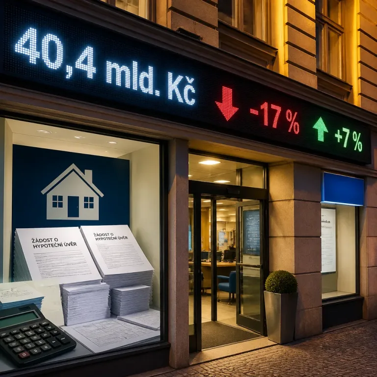 Zájem o hypotéky v červenci poklesl meziměsíčně, meziročně však vzrostl na 40,4 miliardy