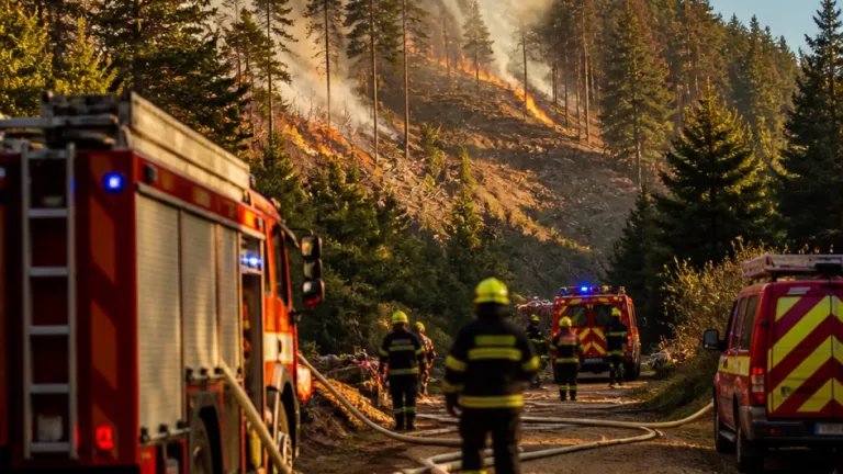 Jihočeské hasičské sbory bojují současně se třemi požáry; u Lnář vyhlášen druhý stupeň poplachu