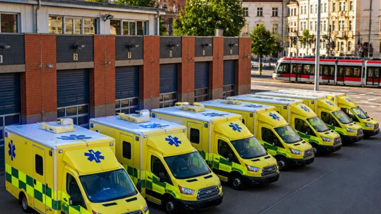 Královéhradecký kraj převzal sedm nových sanitek, tři vozy v Hradci budou s preferencí