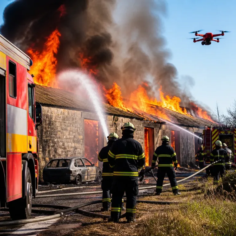 Hasiči zasahovali u rozsáhlého požáru hospodářské budovy na Zlínsku, nasazen dron i osm jednotek