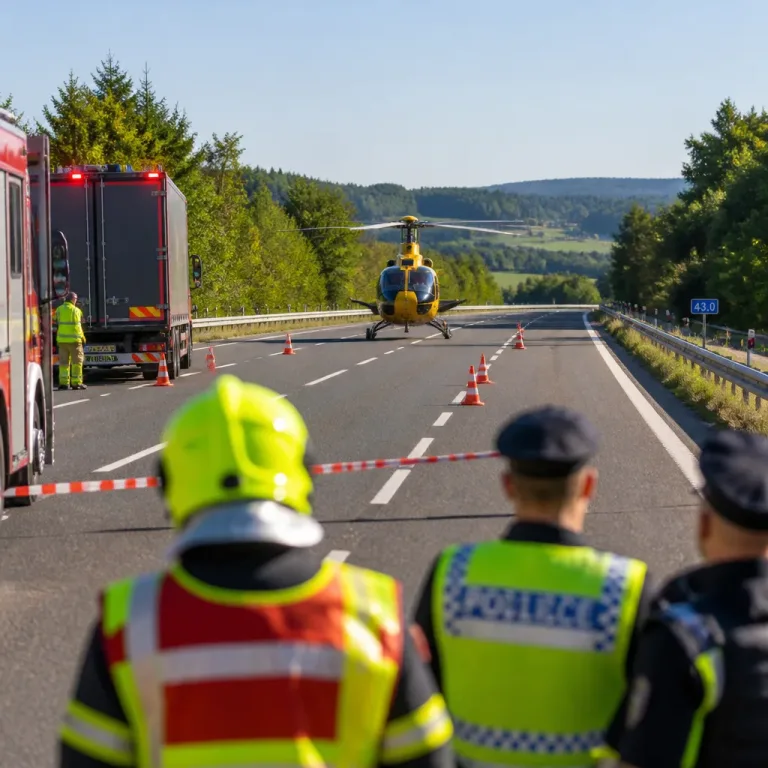 Na D5 u Rokycan srazil kamion osobu, dálnice byla na 43. kilometru dočasně uzavřena
