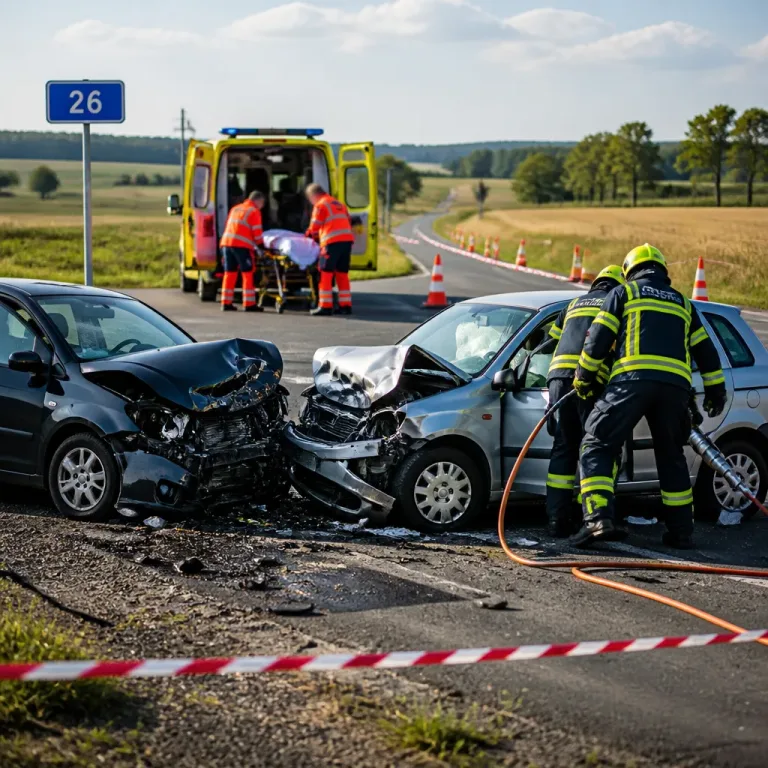 Srážka Opelu a Peugeotu na Domažlicku: čtyři zranění a uzavřená silnice