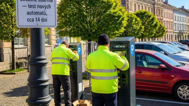 Krnov na dva týdny ruší parkovné při výměně starých automatů za platební terminály