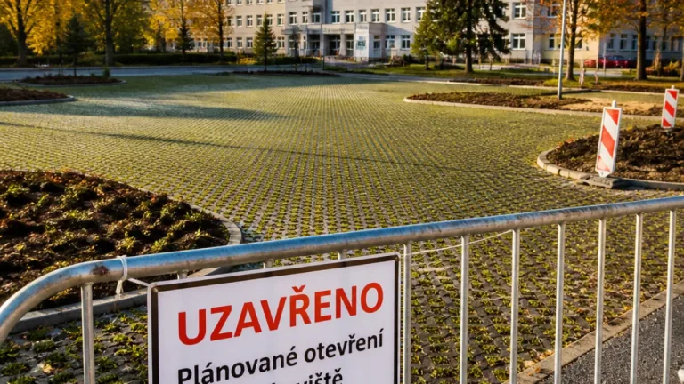 Krnov: u nemocnice přibylo 67 parkovacích míst, otevření slibují v polovině října