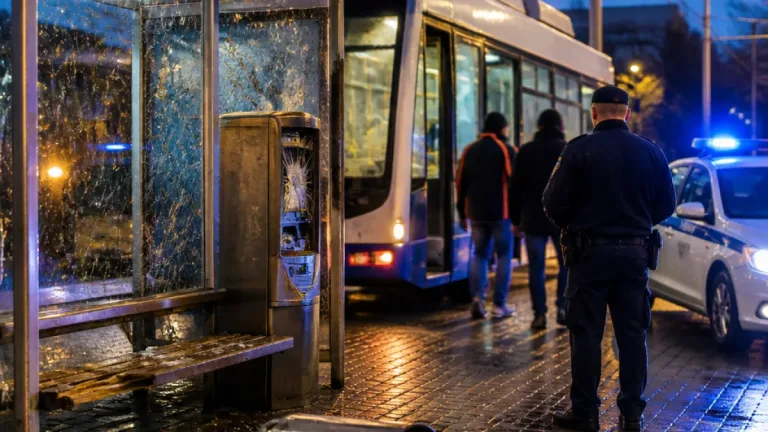 Muž ve Zlíně poničil zastávku a lavičku, strážníci ho dopadli v trolejbusu
