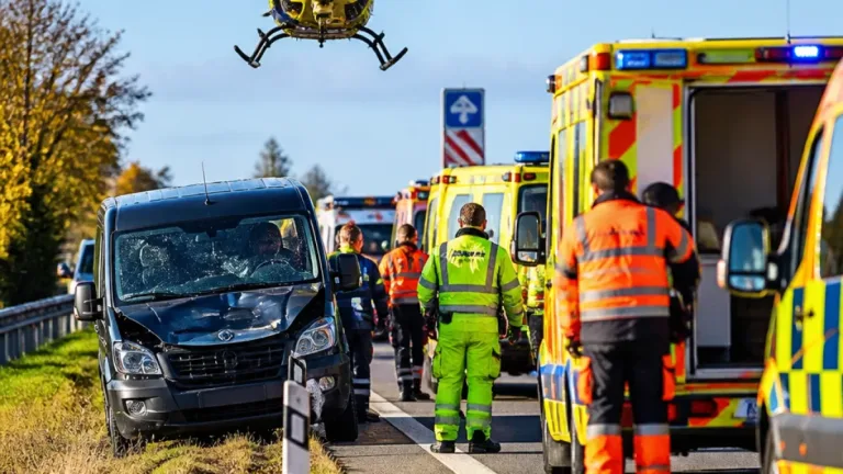 Na D11 u Chýště se ráno srazilo nebo vyjelo vozidlo, 13 zraněných, dva v kritickém stavu