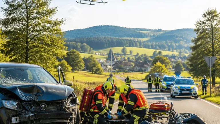 Na Novojičínsku srážka auta a motocyklu: tři zranění, záchranáři z obou krajů letěli na místo