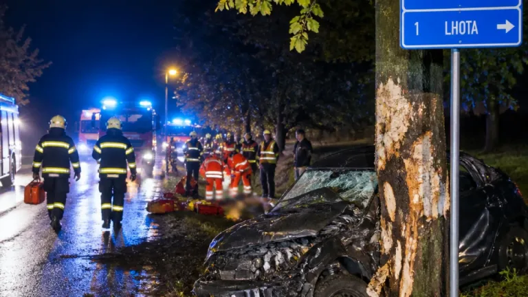 Na silnici u Malenovic zemřel po nárazu do stromu jeden člověk, další byli zraněni