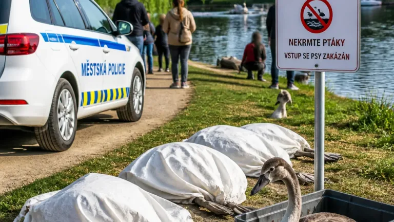 Na teplickém Horním rybníku uhynuly čtyři labutě, město upozorňuje na riziko botulismu
