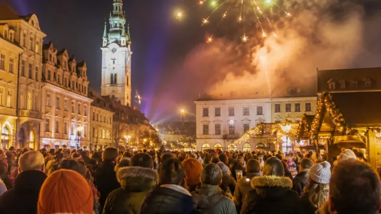 Nový Jičín vzpomíná na oslavu příchodu roku 2014: galerie zachycuje večer na náměstí