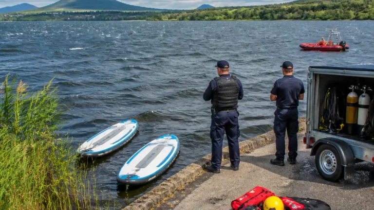 Policie u jezera Most ukončila podvodní pátrání, hledání pokračuje z břehu a z dronů
