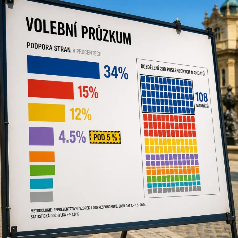 Median: ANO by v červencových preferencích získalo 34 %, Motoristé by neprošli do Sněmovny