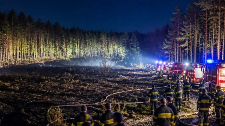 Požár lesa u Lnář na Strakonicku zasažen přibližně na 10 hektarech, situace je podle hasičů stabilizovaná