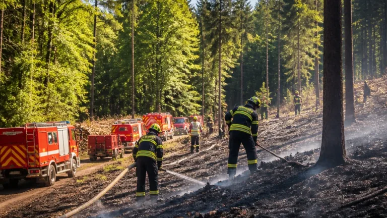 Požár porostu na Skalce v Beskydech zaměstnal 15 hasičských jednotek, škoda předběžně 50 tisíc