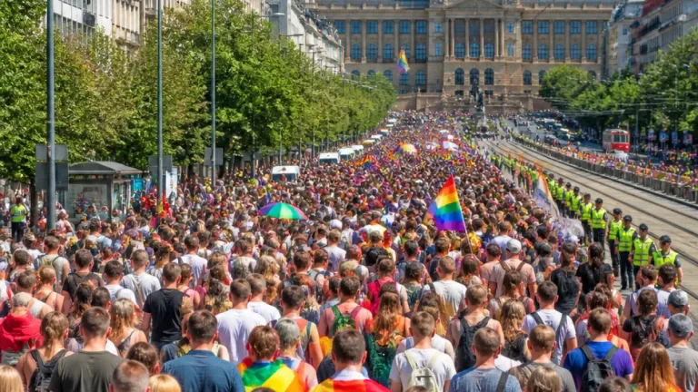 Praha v barvách duhy: desítky tisíc lidí prošly centrem v průvodu Prague Pride