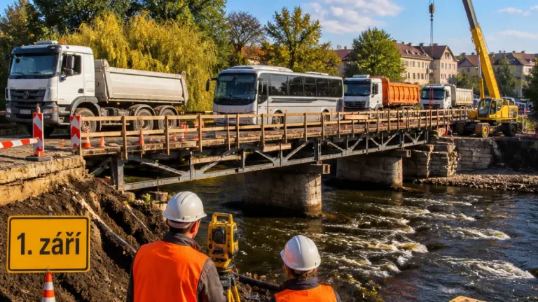 Provizorní most u Kapitána Bartoše prošel zkouškou, doprava se vrátí 1. září