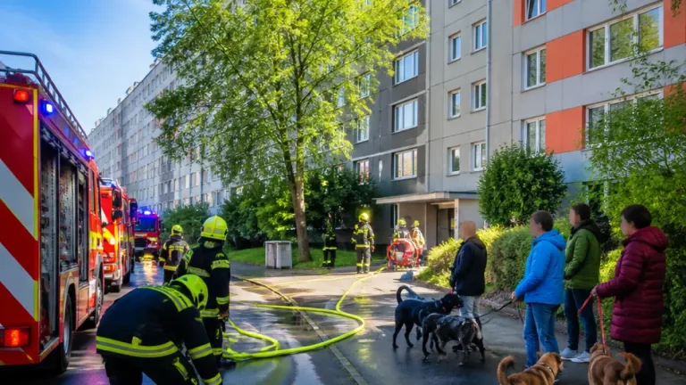Ranní požár v karvinském bytovém domě evakuoval 16 lidí; hasiči lokalizovali plameny do 15 minut