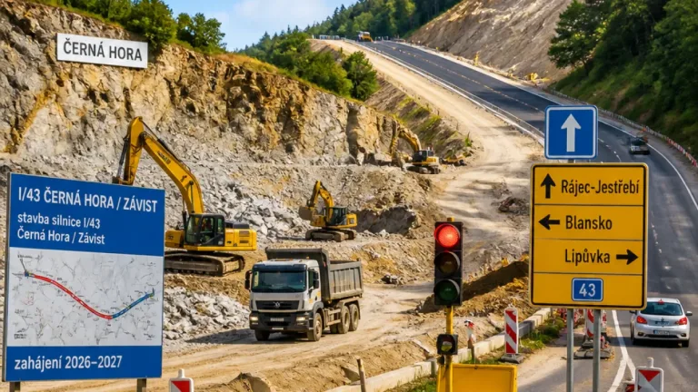 ŘSD zadalo Budimexu přeložku u Černé Hory a stoupací pruh u Závisti, práce začnou v roce 2026 a 2027