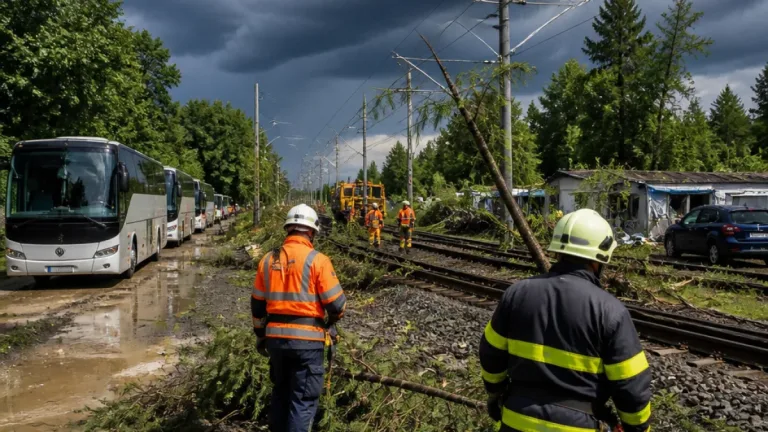 Silná bouře v Královéhradeckém kraji vyvracela stromy, zastavila vlaky a zanechala tisíce bez proudu