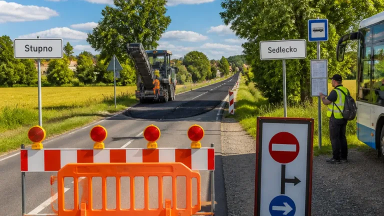 Silnice mezi Stupnem a Sedleckem je uzavřena, kraj investuje 12 milionů a práce potrvají do prosince