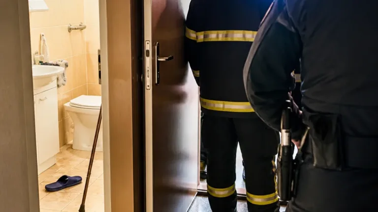 Sousedka zavolala strážníky a hasiči našli v bytě třiaosmdesátiletou ženu po pádu