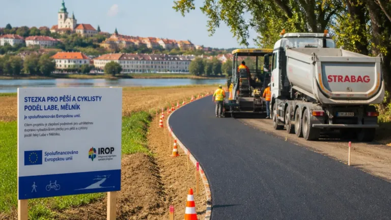 Středočeský kraj zahájil stavbu 4,5 km úseku Labské stezky mezi Kly a Tuhaní za 72,3 milionu